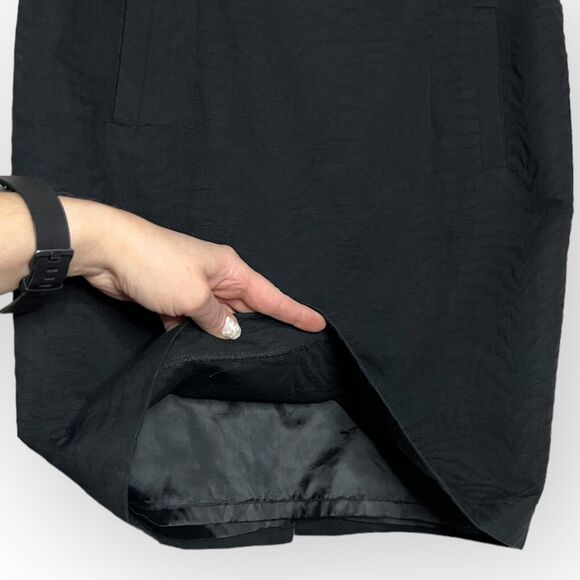 Ann Taylor Petite Black Textured Cotton Jacquard Pencil Mini Skirt Size 6P - Picture 7 of 14